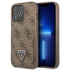 Image de Coque Rigide Marron Guess Guhcp13lp4tpw Pour Iphone 13 Pro / 13 6.1 Avec Logo Triangulaire 4g Et Emplacement Pour Carte.