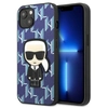 Image de Coque Rigide Bleue/bleue Monogram Ikonik Patch Pour Iphone 13/14/15 6,1 Pouces, Par Karl Lagerfeld (klhcp13mpmnikbl).