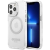 Image de Coque Rigide Argentée Guess Guhmp13lhtrms Pour Iphone 13 Pro / 13 6.1, Contour Métallique, Compatible Magsafe