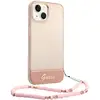 Image de Coque pour Apple iPhone 14 Plus Colors avec lanière perlée Rose - Neuf