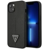 Image de Coque Rigide Noire Guess Guhcp14mpsatlk Pour Iphone 14 Plus / 15 Plus 6,7 Pouces, Logo Saffiano Triangle