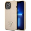 Image de Coque Rigide Beige/beige Guess Guhcp14xpsatle Pour Iphone 14 Pro Max 6,7 Pouces, Logo Saffiano Triangle