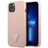 Image de Coque Rigide Rose Guess Guhcp14mpsatlp Pour Iphone 14 Plus / 15 Plus 6,7 Pouces, Logo Saffiano Triangle