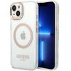 Image de Coque Rigide Or/or Guess Guhmp14mhtrmd Pour Iphone 14 Plus / 15 Plus 6,7 Pouces, Contour Métallique, Compatible Magsafe