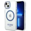 Image de Étui Guess Metal Outline MagSafe pour iPhone 14 Plus, bleu - Neuf