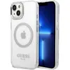 Image de Étui Guess Metal Outline pour iPhone 14 Plus, argenté, compatible MagSafe - Neuf