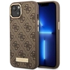 Image de Coque Rigide Marron/marron Guess Guhmp14mu4gprw Pour Iphone 14 Plus / 15 Plus 6,7 Pouces Avec Logo 4g Et Compatible Magsafe
