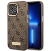 Image de Coque Rigide Marron/marron Guess Guhmp14lu4gprw Pour Iphone 14 Pro 6.1 Avec Logo 4g Et Compatible Magsafe