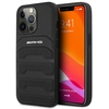 Image de Coque Rigide En Cuir Noir/noir Pour Iphone 14 Pro 6,1" Amg Amhcp14lgsebk Avec Lignes En Relief