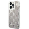 Image de Coque Rigide Karl Lagerfeld Klhcp14llmnms Pour Iphone 14 Pro 6.1 Argent/argent Monogramme À Paillettes Liquides
