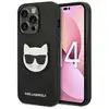 Image de Étui Karl Lagerfeld pour iPhone 14 Pro 6,1 étui rigide noir Saffiano Choupette Head Patch - Neuf