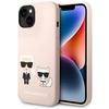 Image de Coque Rigide Karl Lagerfeld Klhmp14ssskci Pour Iphone 14/15/13 6,1 Pouces, En Silicone Rose Clair, Compatible Magsafe, Karl & Choupette.