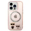 Image de Coque MagSafe iPhone 14 Pro Karl et Choupette Aluminium Anti Rayures Rose - Neuf