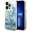 Image de Étui Guess Flower Liquid Glitter pour iPhone 14 Pro, vert - Neuf
