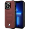 Image de Coque Bmw Bmhmp14l22rpsr Pour Iphone 14 Pro 6.1, Bordeaux, Motif Sièges En Cuir, Compatible Magsafe.