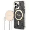 Image de Kit Guess 4G Print MagSafe pour iPhone 13 Pro Max, noir - Neuf