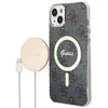 Image de Pack Coque MagSafe Motif 4G pour iPhone 14 Plus et Chargeur sans fil 15W Noir - Neuf