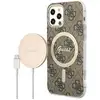 Image de Pack Coque MagSafe Motif 4G pour iPhone 12 / 12 Pro et Chargeur sans fil 15W Marron - Neuf