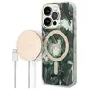 Image de Bundle Coque pour iPhone 14 Pro Motif Jungle et Chargeur Sans Fil Qi MagSafe 15W Kaki - Neuf