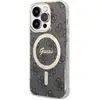 Image de Coque pour iPhone 14 Pro Max MagSafe Antichocs Saffiano avec Motif 4G Noir - Neuf