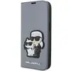 Image de Étui Karl Lagerfeld Karl & Choupette Bookcase pour iPhone 14 Pro Max, argenté - Neuf