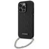 Image de Étui Karl Lagerfeld Saffiano Monogram Chain pour iPhone 14 Pro, noir - Neuf