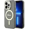 Image de Étui Guess Glitter Gold MagSafe pour iPhone 14 Pro Max, noir - Neuf