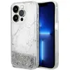 Image de Étui Guess Liquid Glitter Marble MagSafe pour iPhone 14 Pro, blanc - Neuf
