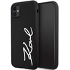 Image de Étui en silicone Signature Karl Lagerfeld pour iPhone 11, noir - Neuf