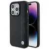 Image de Étui BMW pour iPhone 15 Pro 6.1 noir étui rigide Leather Textured & Stripe - Neuf