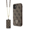 Image de Coque Rigide Marron/marron Guess Guhcn61p4tdscpw Pour Iphone 11/xr 6.1, Bandoulière 4g, Logo Métallique