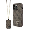 Image de Coque Rigide Marron Guess Guhcp13lp4tdscpw Pour Iphone 13 Pro / 13 6.1, Bandoulière 4g, Logo Métallique