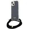 Image de Étui Guess pour iPhone 15 6.1 noir étui rigide Crossbody Cord 4G Print - Neuf