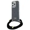 Image de Coque Rigide Noire Guess Guhcp15xhc4sek Pour Iphone 15 Pro Max 6,7 Pouces Avec Bandoulière Et Cordon 4g Imprimé