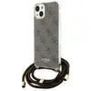 Image de Étui Guess pour iPhone 15 6.1 marron étui rigide Crossbody Cord 4G Print - Neuf