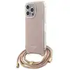 Image de Étui Guess pour iPhone 15 Pro 6.1 rose étui rigide Crossbody Cord 4G Print - Neuf