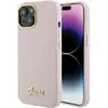 Image de Étui Guess pour iPhone 15 6.1 rose étui rigide Silicone Script Metal Logo & Frame - Neuf