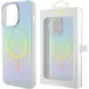 Image de Coque Rigide Guess Guhmp15lhitsq Pour Iphone 15 Pro 6.1 Turquoise/turquoise, Compatible Magsafe, Avec Revêtement Iml Irisé.