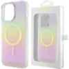 Image de Coque Rigide Rose/rose Guess Guhmp15lhitsp Pour Iphone 15 Pro 6.1, Compatible Magsafe, Avec Finition Irisée Iml.