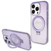 Image de Coque Rigide Violette/violette Guess Guhmp15lhrsgsu Pour Iphone 15 Pro 6.1 Avec Anneau De Support, Inscription Pailletée Et Magsafe