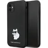 Image de Étui en silicone Karl Lagerfeld C Metal Pin pour iPhone 11/XR, noir - Neuf