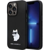 Image de Coque Rigide En Silicone Noir/noir Karl Lagerfeld Klhcp13lsmhcnpk Pour Iphone 13 Pro / 13 (6,1 Pouces) Avec Goupille Métallique En Forme De C