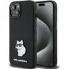 Image de Étui Karl Lagerfeld pour iPhone 15 Plus 6.7 noir Silicone Choupette Metal Pin - Neuf