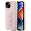 Image de Coque Iphone 15 Plus Karl Lagerfeld, Logo Pailleté 3d En Caoutchouc Rose