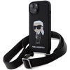 Image de Étui Karl Lagerfeld Crossbody en silicone Ikonik pour iPhone 15, noir - Neuf