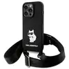 Image de Étui Karl Lagerfeld pour iPhone 15 Pro Max 6.7 étui rigide noir Crossbody Silicone Choupette - Neuf