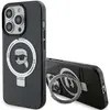 Image de Coque Rigide Noire Avec Anneau De Support Karl Lagerfeld Klhmp15lhmrskhk Pour Iphone 15 Pro 6.1, Avec Support Intégré Et Magsafe.