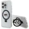 Image de Étui Karl Lagerfeld pour iPhone 15 Pro 6.1 blanc étui rigide Ring Stand Karl Head MagSafe - Neuf