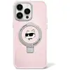 Image de Étui Karl Lagerfeld pour iPhone 15 6.1 rose étui rigide Ring Stand Choupette Head MagSafe - Neuf