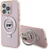Image de Étui Karl Lagerfeld pour iPhone 15 Pro 6.1 rose étui rigide Ring Stand Choupette Head MagSafe - Neuf